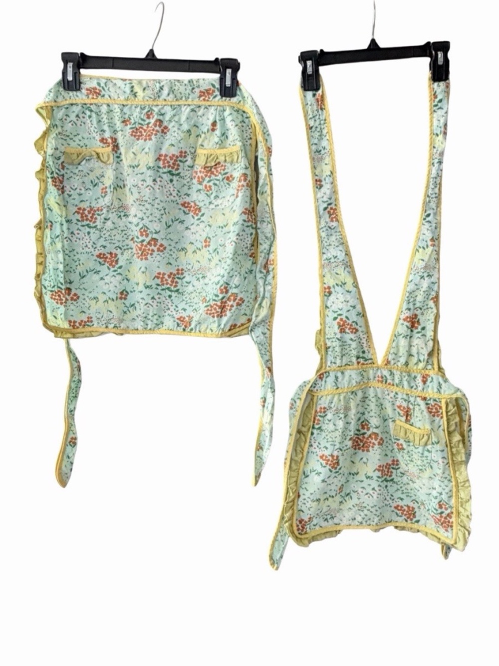 Apron SET Anthropologie Floral Mother Child Cotton Cooking Baking Chef Pockets